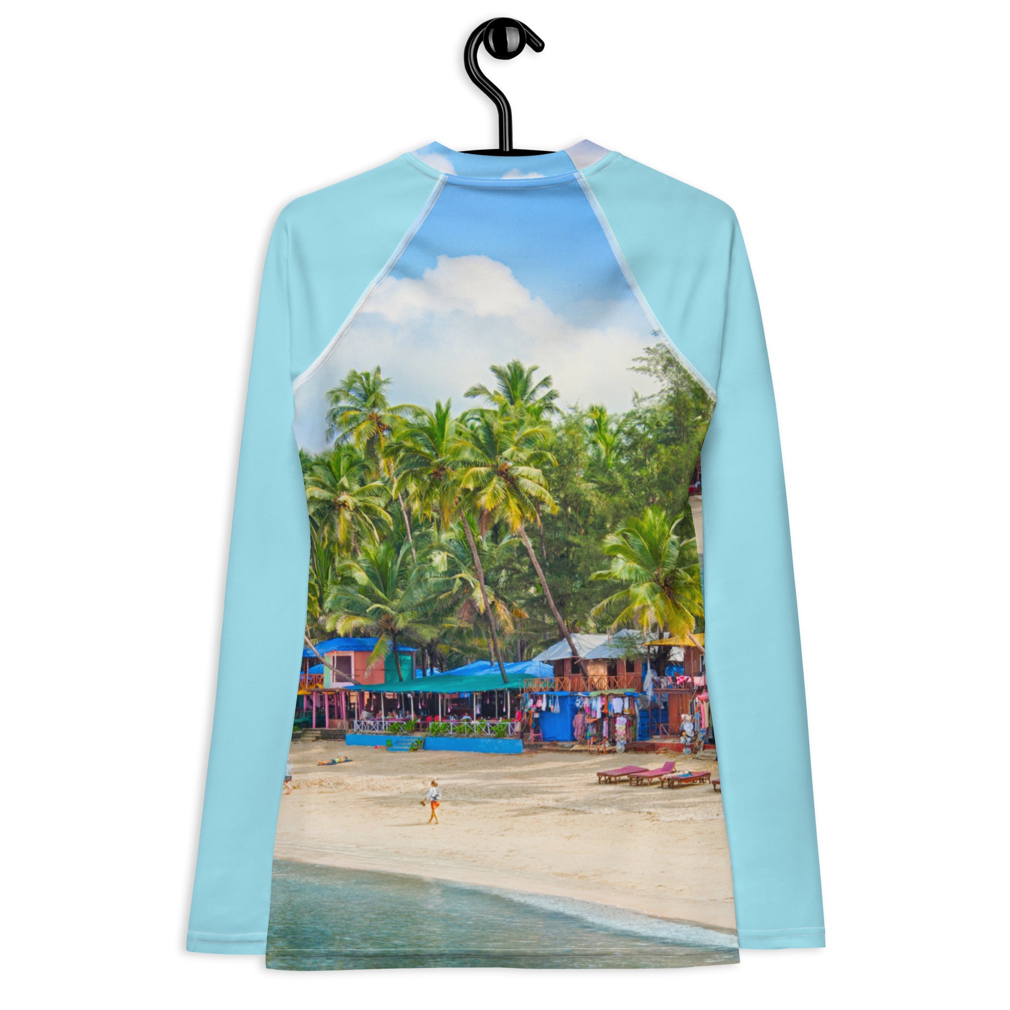 Chill Activewear Top. Beachscape- Long Sleeved Rashguard Top. Women's Workout Wear WickedYo.